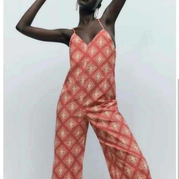 NWT Zara Terracotta Jumpsuit - Picture 5 of 10